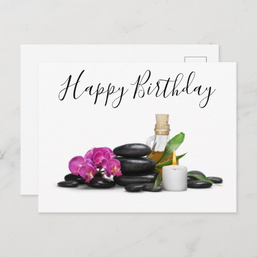 Kaarsen voor warme steen, orchidee ventilator uit  briefkaart (Voorkant / Achterkant)