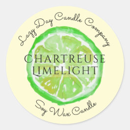Kaarsenbedrijf Citrus Lime Verpakkingssticker Ronde Sticker