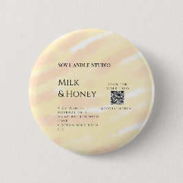 Kaarsenbedrijf van melk honing soja voeg q r code  ronde button 5,7 cm