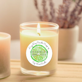 Kaarsenbedrijf Waterverf Citrus Limesticker Ronde Sticker
