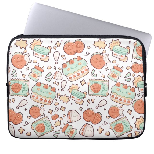 kaarsencake laptop sleeve (Voorkant)