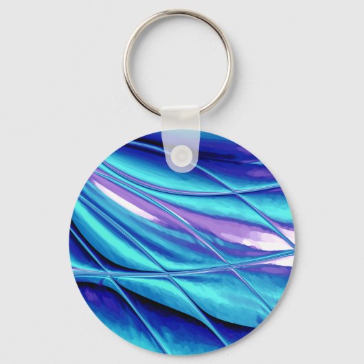Kaarsencreatie blauw Abstract Sleutelhanger (Voorkant)