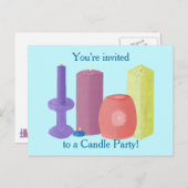 Kaarsenfeestuitnodigingen Kaarsen op Briefkaarten (Voorkant / Achterkant)