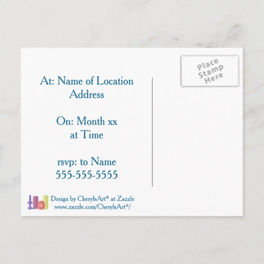 Kaarsenfeestuitnodigingen Kaarsen op Briefkaarten (Achterkant)