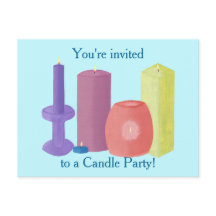 Kaarsenfeestuitnodigingen Kaarsen op Briefkaarten