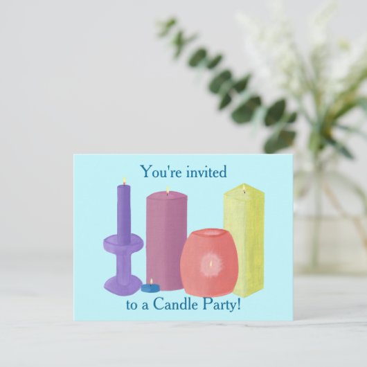 Kaarsenfeestuitnodigingen Kaarsen op Briefkaarten (Staand voorkant)