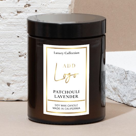 Kaarsenkruik Verpakkingsetiket Gouden Logo Elegant Voedselcontainer Etiket