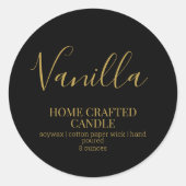 Kaarsenlabel minimalistische zwart gouden Sticker (Voorkant)