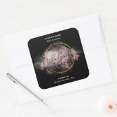 Kaarsenlabel moderne luxe glitterpot vierkante sticker (Envelop)