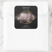 Kaarsenlabel moderne luxe glitterpot vierkante sticker (Tas)