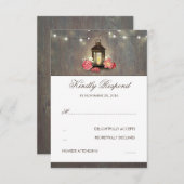 Kaarsenlantaarn  en rustieke bruiloft RSVP (Voorkant / Achterkant)