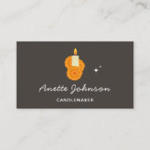 Kaarsenmaker Minimalist Sparkle Social Media Grijs Visitekaartje (Voorkant)