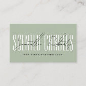 Kaarsenmaker moderne typografie script sage groen visitekaartje (Voorkant)