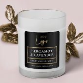 Kaarsenpot Productlabel Elegant Zwart & Goud Logo Vierkante Sticker