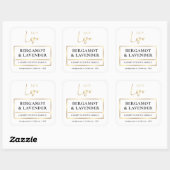 Kaarsenpot Productlabel Modern Elegant Gold Logo Vierkante Sticker (Vel)