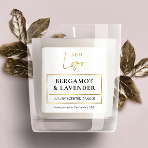 Kaarsenpot Productlabel Modern Elegant Gold Logo Vierkante Sticker