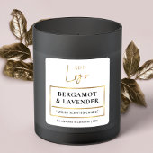 Kaarsenpot Productlabel Modern Elegant Gold Logo Vierkante Sticker