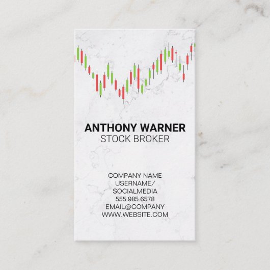 kaarsenstokdiagram | Marmer Visitekaartje (Voorkant)