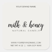 Kaarsetiket bewerkbaar productlabel vierkante sticker (Voorkant)