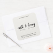 Kaarsetiket bewerkbaar productlabel vierkante sticker (Envelop)