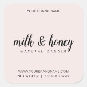 Kaarsetiket bewerkbaar productlabel vierkante sticker (Voorkant)