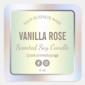 Kaarsetiket Holografisch Vierkante Sticker (Voorkant)