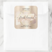 Kaarsetiket productetiket blush roze waterverf vierkante sticker (Tas)