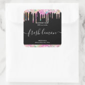 Kaarsetiket productetiket holografische druppelpot vierkante sticker (Tas)