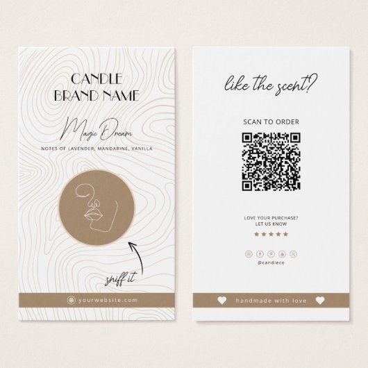 Kaarsgeur Kaart, Kaarsmonsters invoegen Visitekaartje (Voorkant /achterkant)