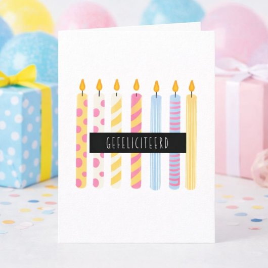 Kaarsjes MInimal Gefeliciteerd Verjaardag Kaart