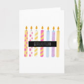 Kaarsjes MInimal Gefeliciteerd Verjaardag Kaart (Voorkant)