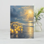 Kaarslicht aan de kust in het donker, medeleven (Staand voorkant)