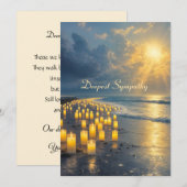 Kaarslicht aan de kust in het donker, medeleven (Voorkant / Achterkant)