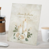 Kaarslicht Ceremonie Bloemen Teken onze bruiloft Reclamebord Met Voetstuk (Insitu)