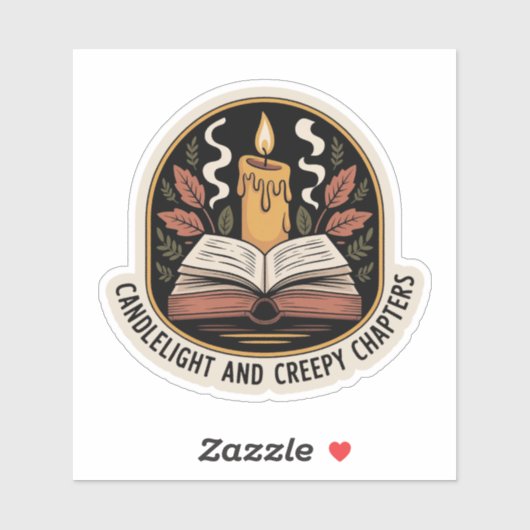 Kaarslicht en griezelige hoofdstukken sticker (Vel)