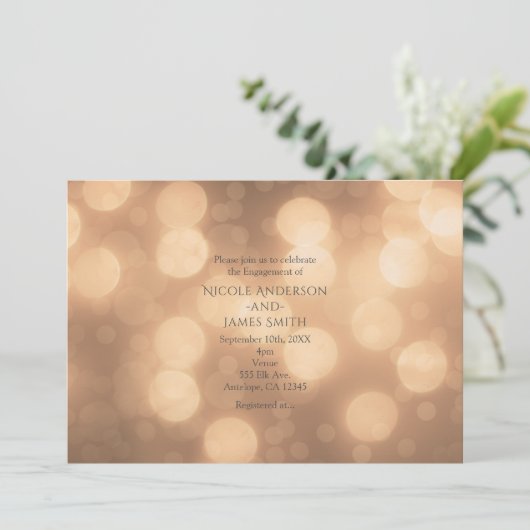 Kaarslicht gloed Elegant Bokeh Lights Verloving Kaart (Staand voorkant)