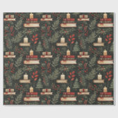 Kaarslicht kerstinpakpapier cadeaupapier (Vlak)