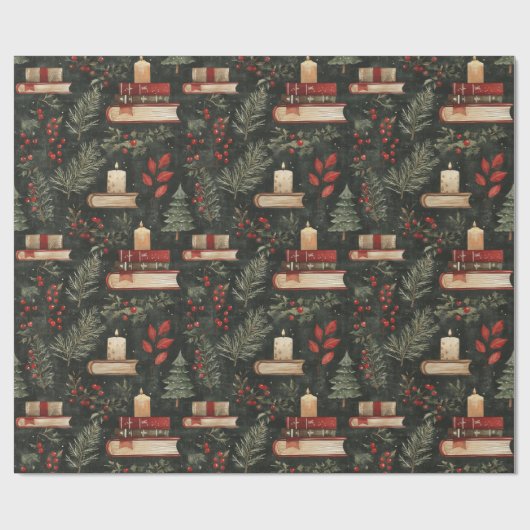 Kaarslicht kerstinpakpapier cadeaupapier (Vlak)