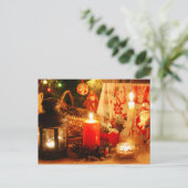 Kaarslicht met kerst feestdagenkaart (Staand voorkant)