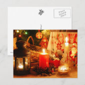 Kaarslicht met kerst feestdagenkaart (Voorkant / Achterkant)