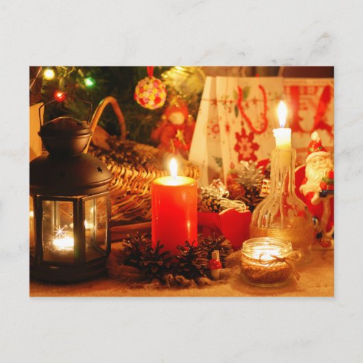 Kaarslicht met kerst feestdagenkaart (Voorkant)