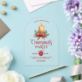 Kaarslicht met Red Bow Kerstfeest Uitnodigen Acryl Uitnodigingen (Insitu (Huwelijk))