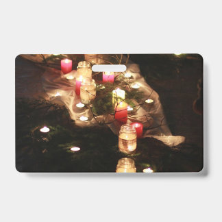 Kaarslicht naamkaartje badge – Aanpasbaar