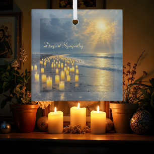 Kaarslicht op de kust in het donker, sympathie glas ornament
