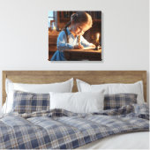 Kaarslicht Verhalen:  kindertijd lezen kan Canvas Afdruk (Insitu (Slaapkamer))