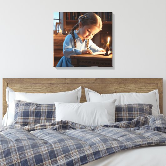 Kaarslicht Verhalen:  kindertijd lezen kan Canvas Afdruk (Insitu (Slaapkamer))