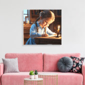 Kaarslicht Verhalen:  kindertijd lezen kan Canvas Afdruk (Insitu (Woonkamer))