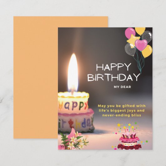 Kaarslicht Verjaardagsgroet (Voorkant / Achterkant)