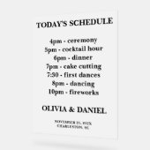 Kaarslicht Winter Wedding Timeline Frosted Acryl Bord (Hoek)