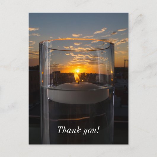 Kaarslicht Zonsondergang Briefkaart (Voorkant)